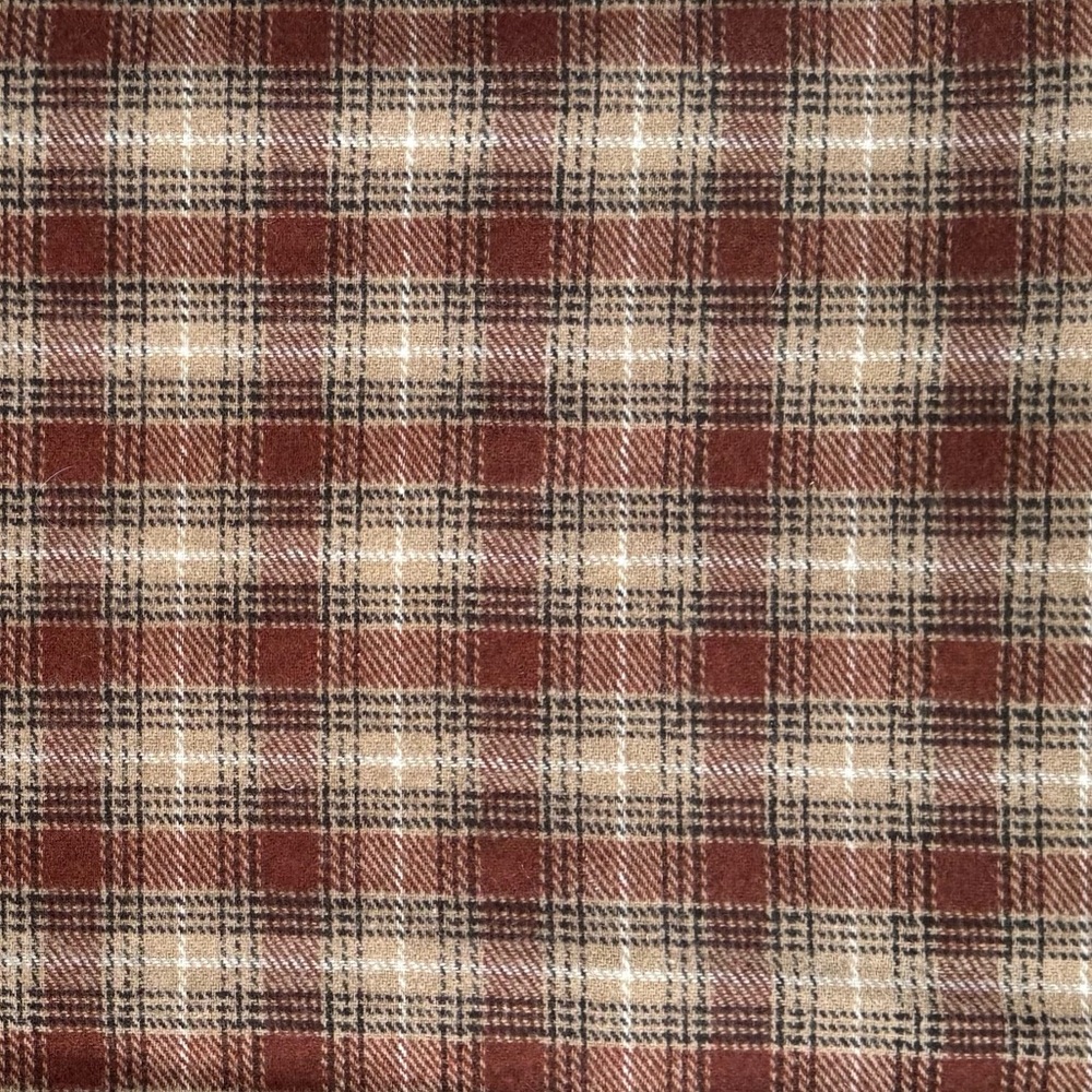 Daniel Hechter Plaid Fringe Wrap Midi Skirt, Brown/Beige, Wool Blend, Size 6 (S) - Picture 11 of 12